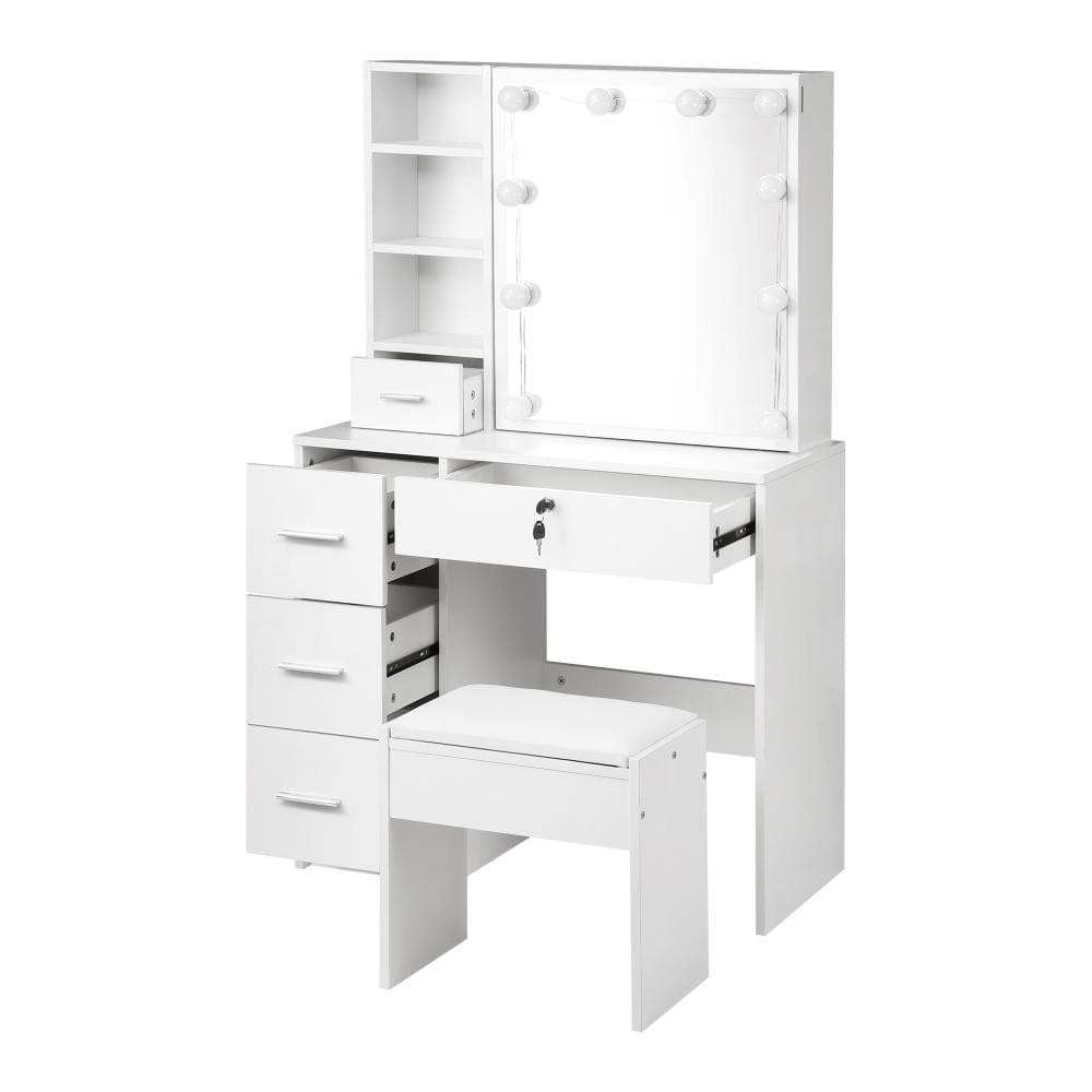 Sleek and Functional Dressing Table Stool Set: Makeup Essentials