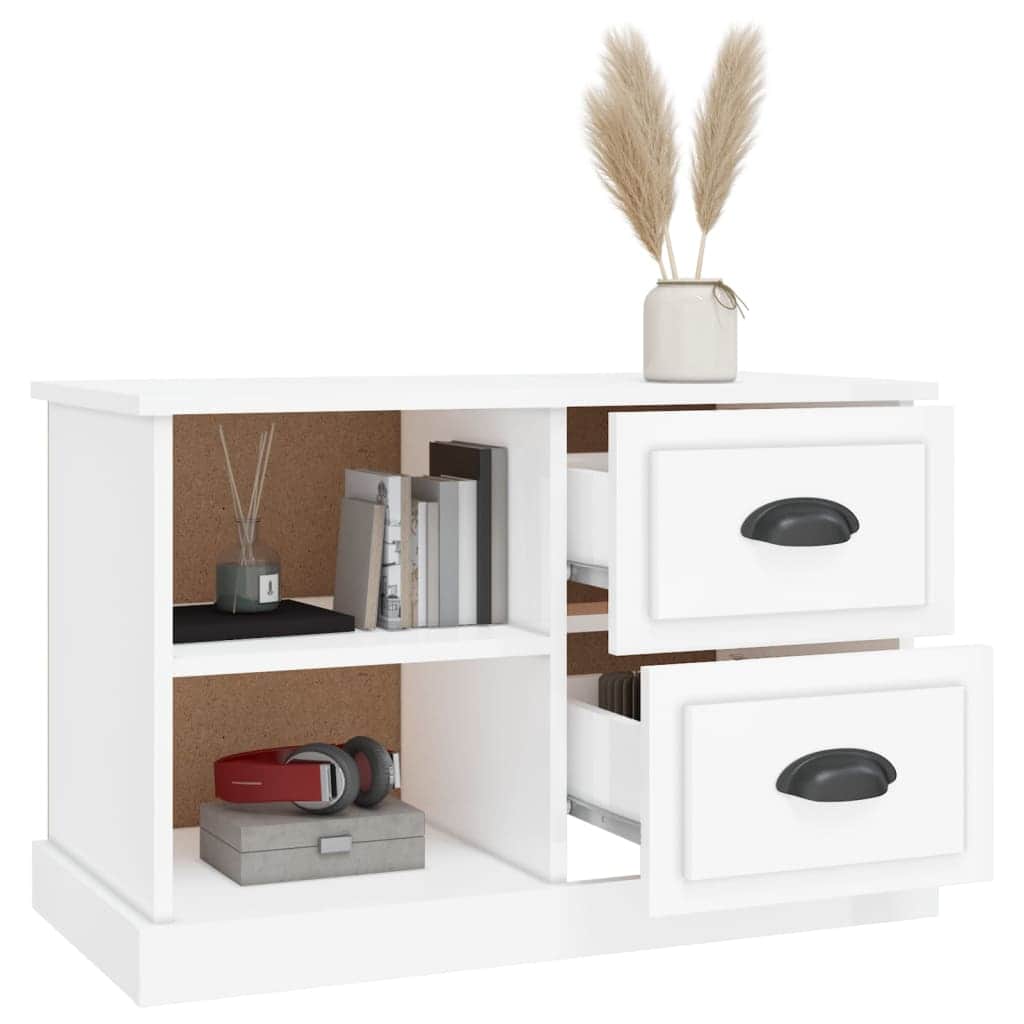 Sleek and Stylish Engineered Wood TV Stand in White Finish