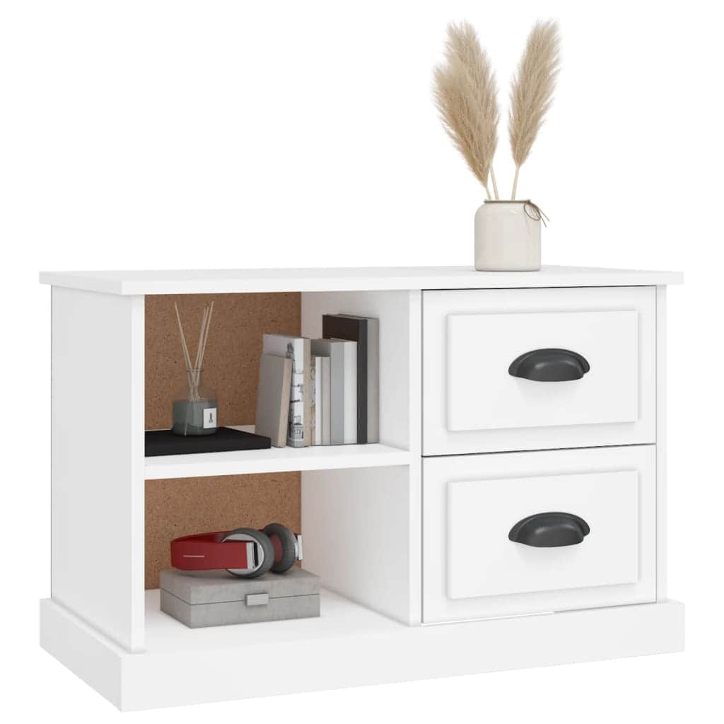 Sleek and Stylish Engineered Wood TV Stand in White Finish