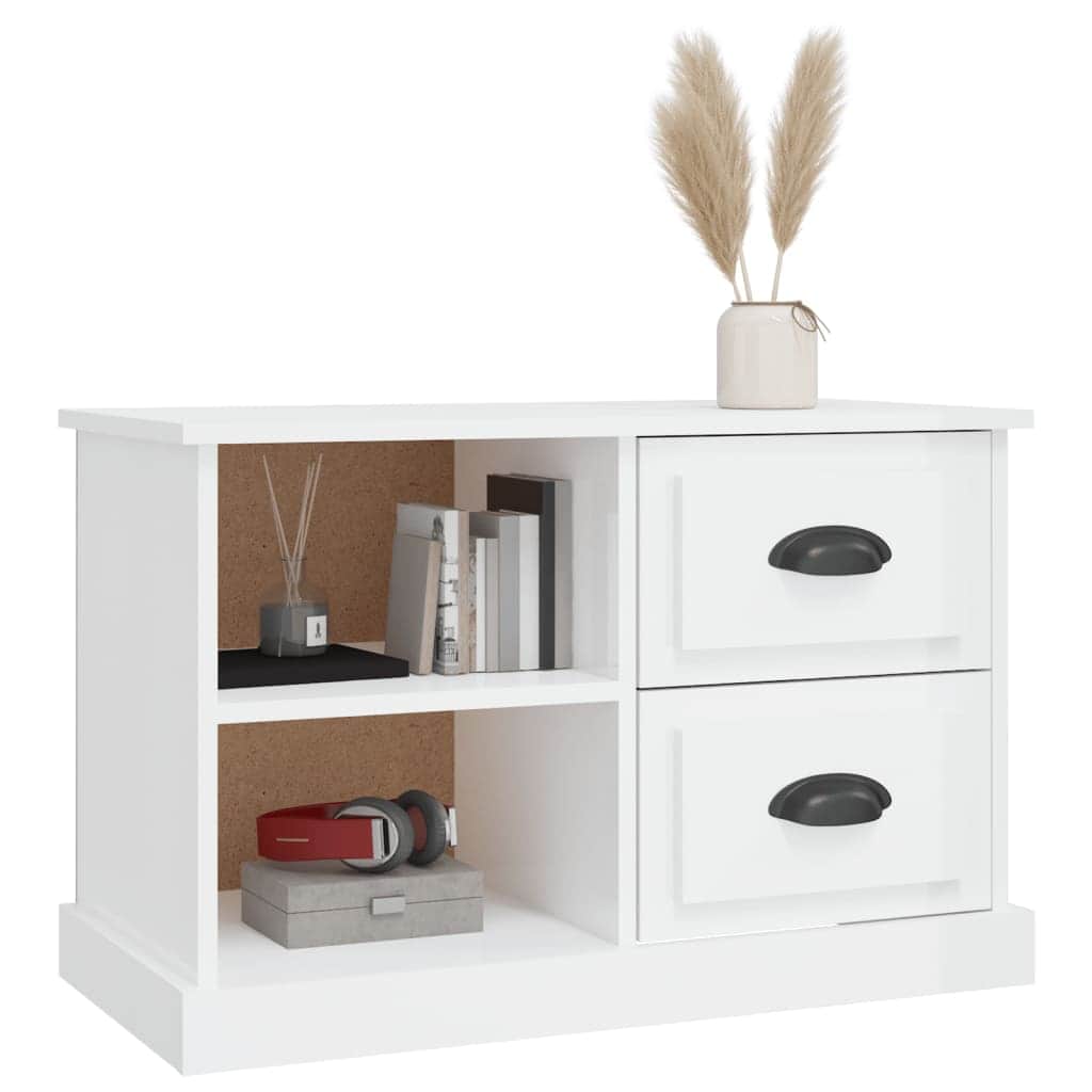Sleek and Stylish Engineered Wood TV Stand in White Finish