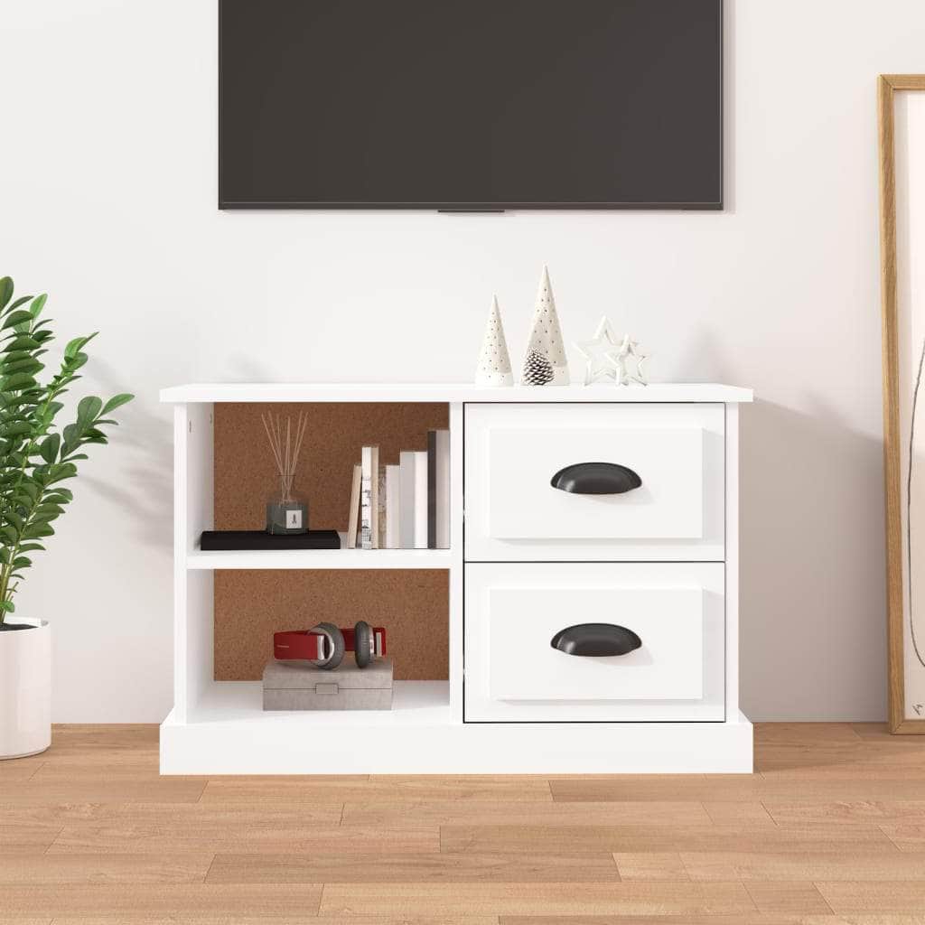 Sleek and Stylish Engineered Wood TV Stand in White Finish