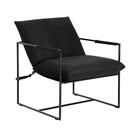 Sleek Black Sling Armchair – Lounge Chair for Living Room or Office
