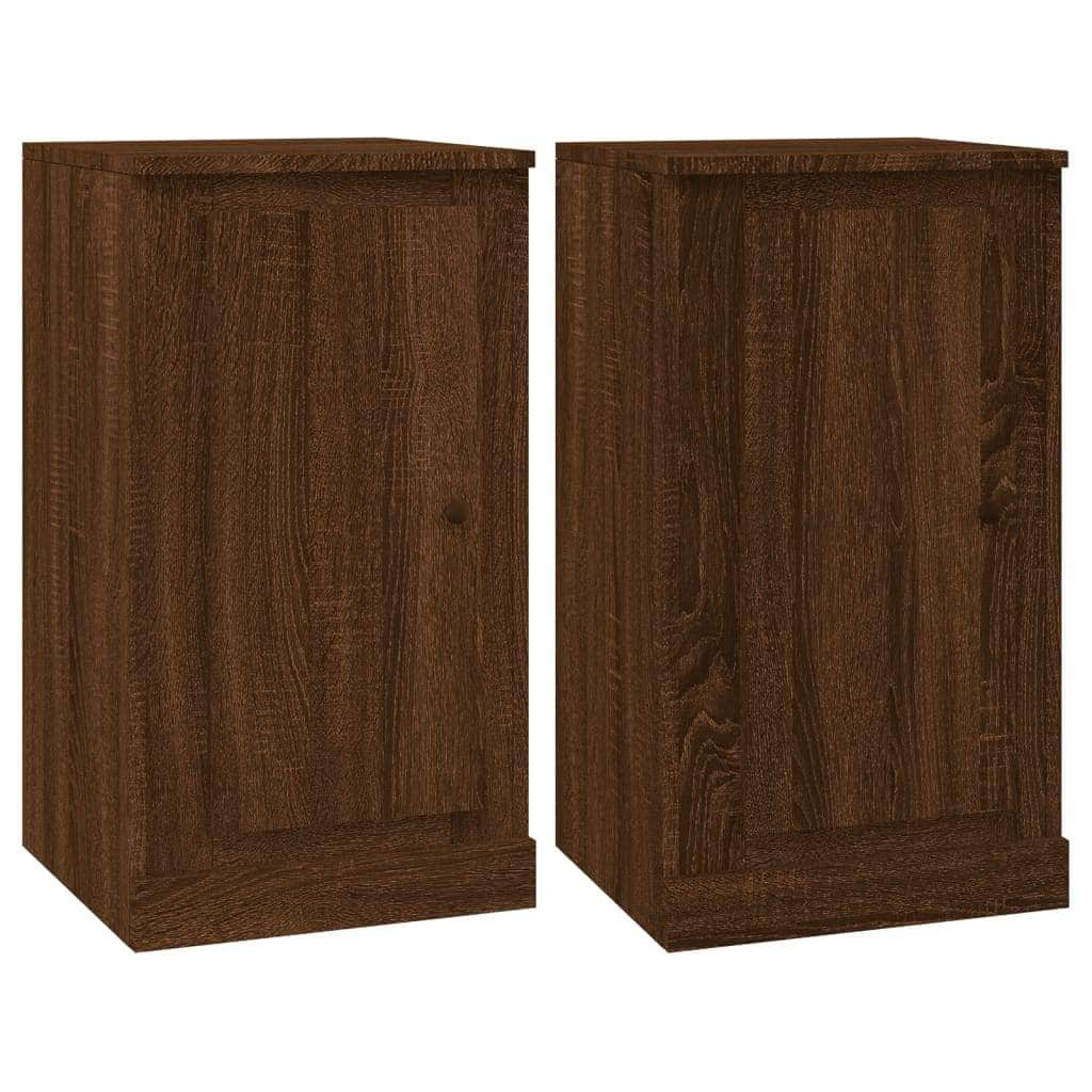 Sleek Duo: Set of 2 Sonoma Oak Engineered Wood Sideboard