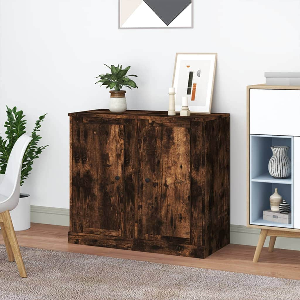 Sleek Duo: Set of 2 Sonoma Oak Engineered Wood Sideboard