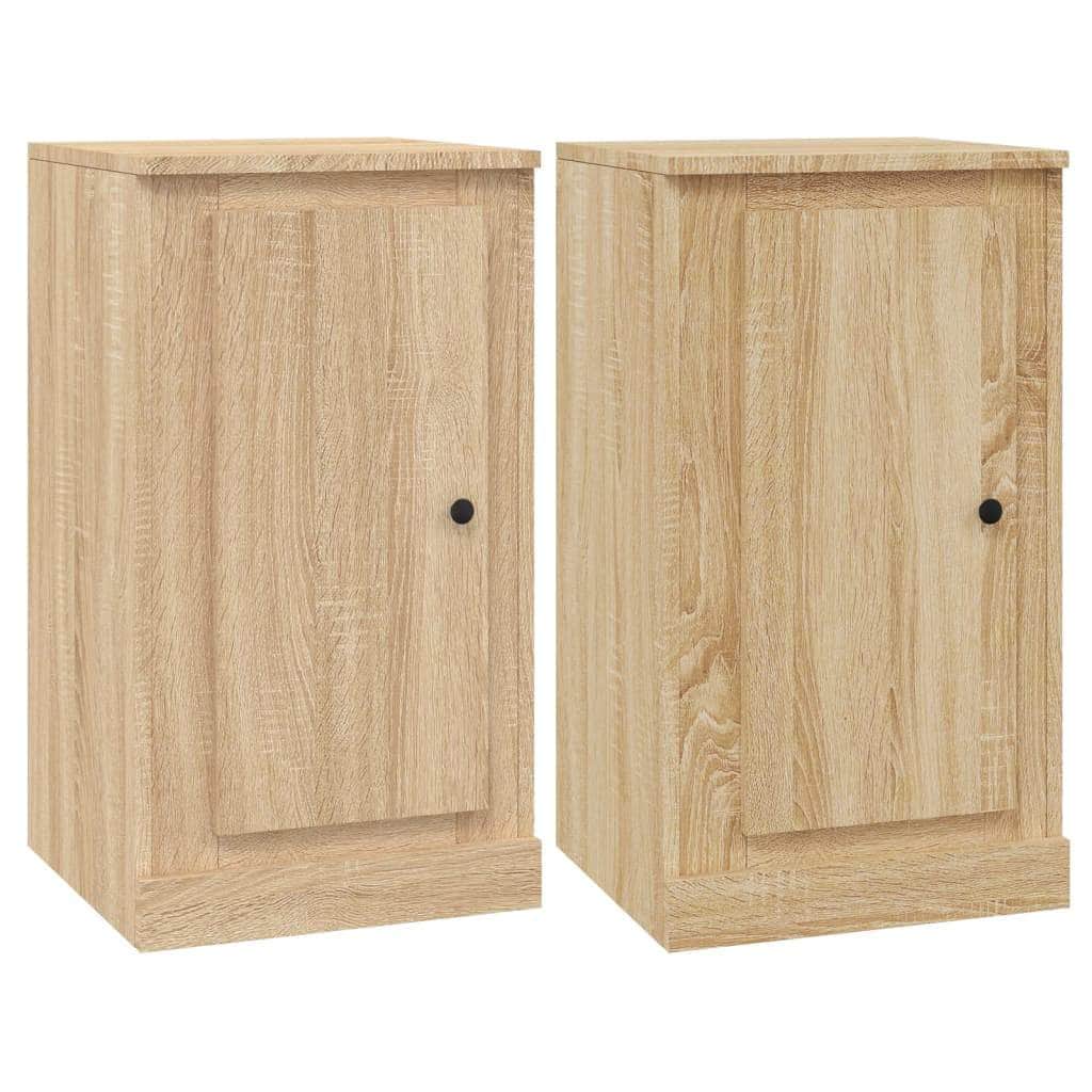 Sleek Duo: Set of 2 Sonoma Oak Engineered Wood Sideboard