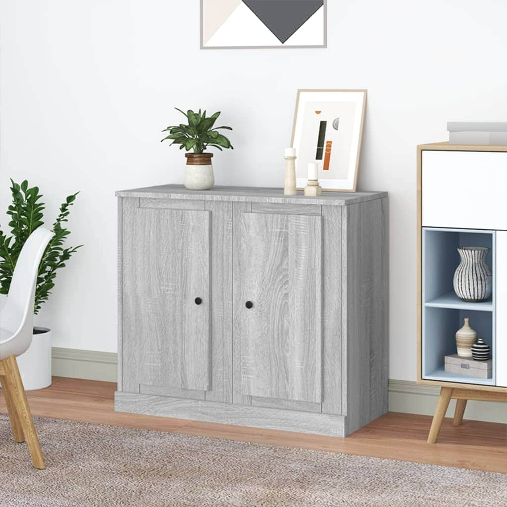 Sleek Duo: Set of 2 Sonoma Oak Engineered Wood Sideboard