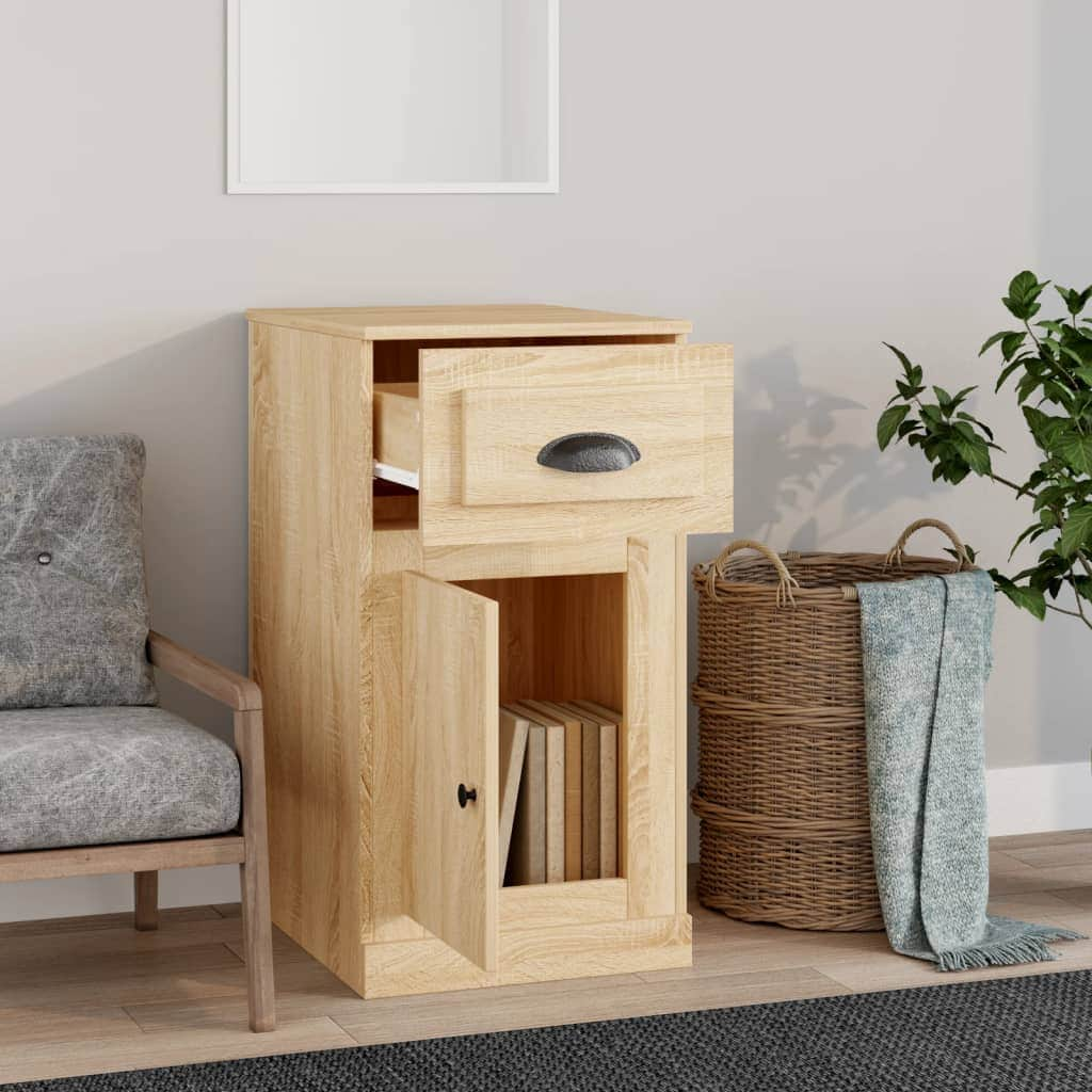 Sleek Engineered White Timber Sideboard with Storage Compartment