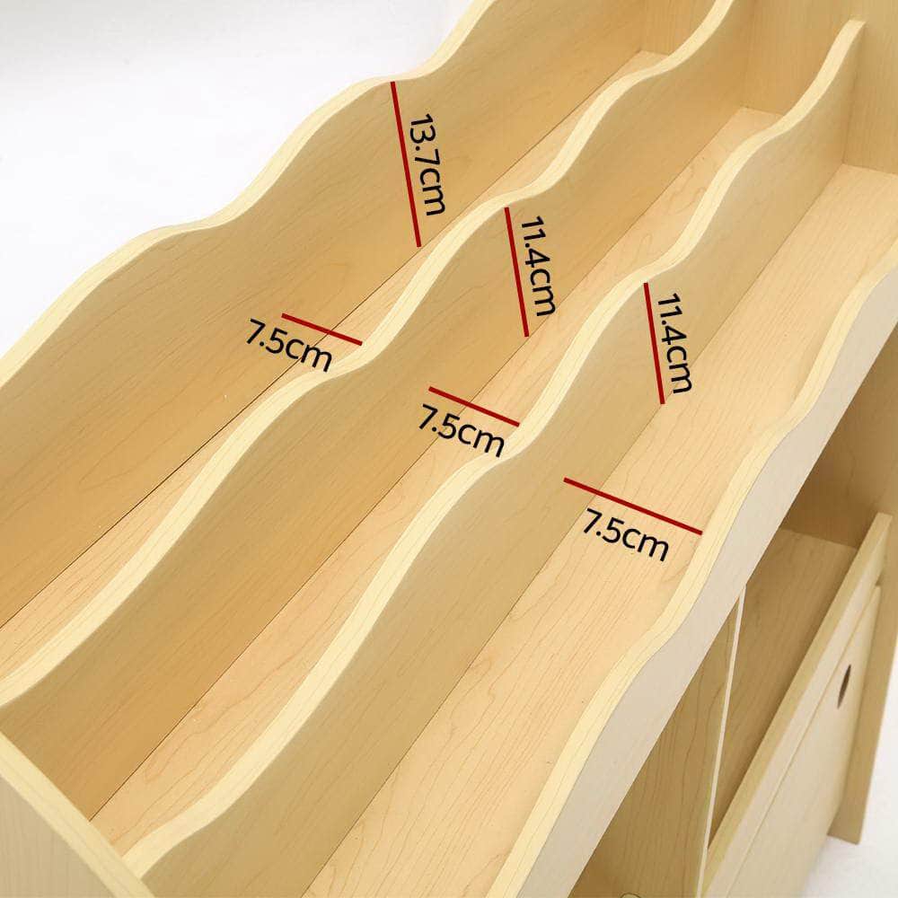 Sleek Kids Bookshelf with Toy Storage - 3 Tiers