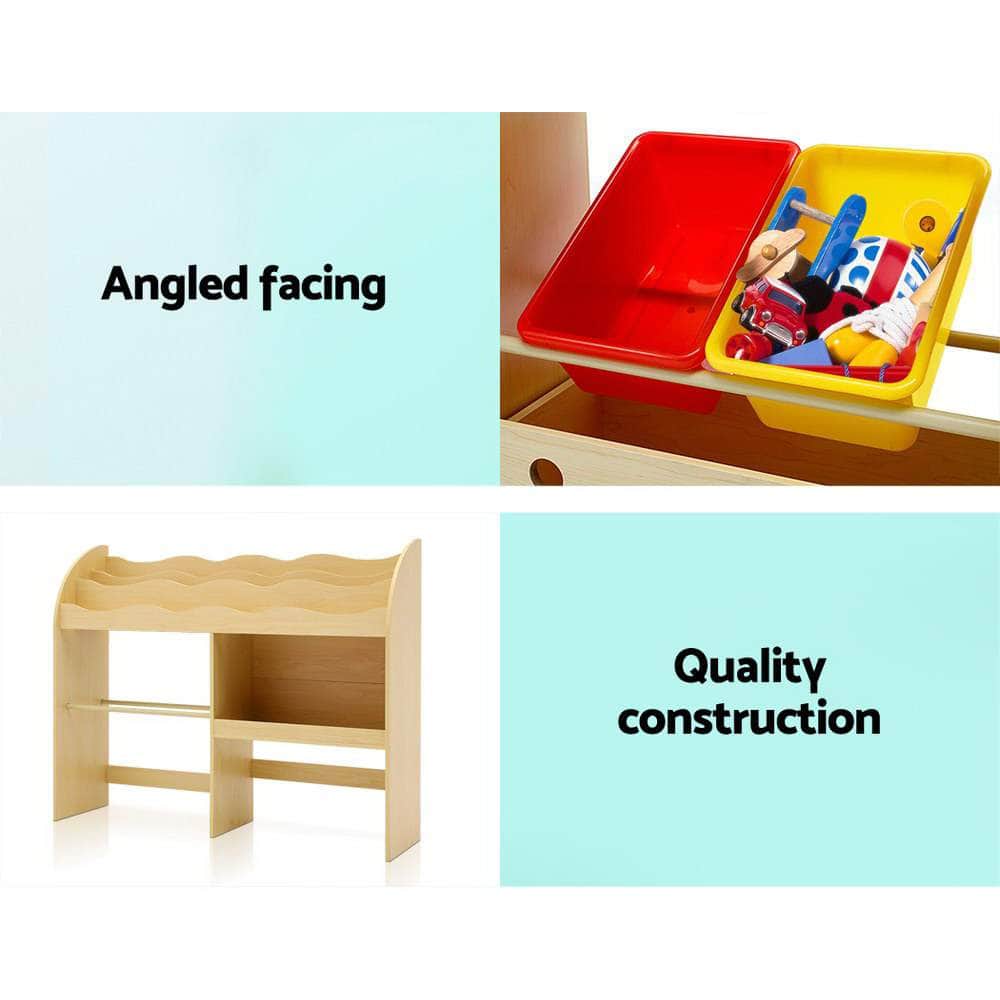 Sleek Kids Bookshelf with Toy Storage - 3 Tiers