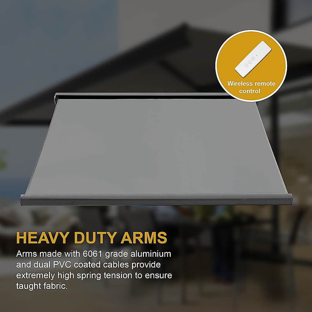 Sleek Motorised Retractable Awning - Heavy-Duty Full Cassette
