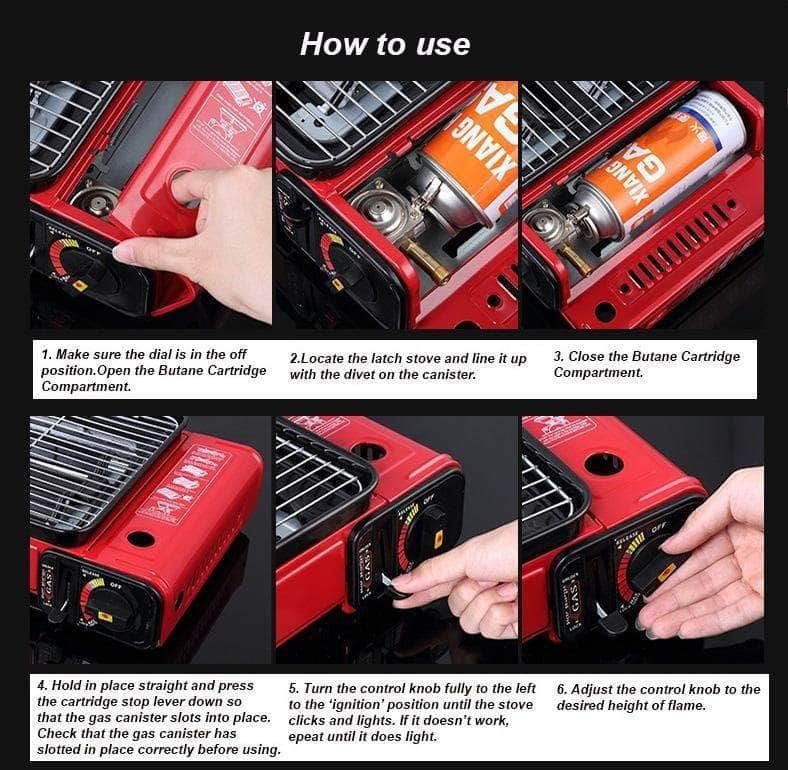 Sleek Orange Gas Stove BBQ Cooker with Plate