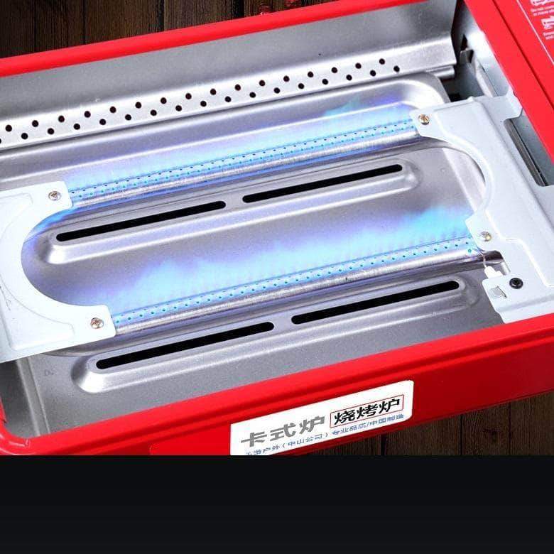 Sleek Orange Gas Stove BBQ Cooker with Plate