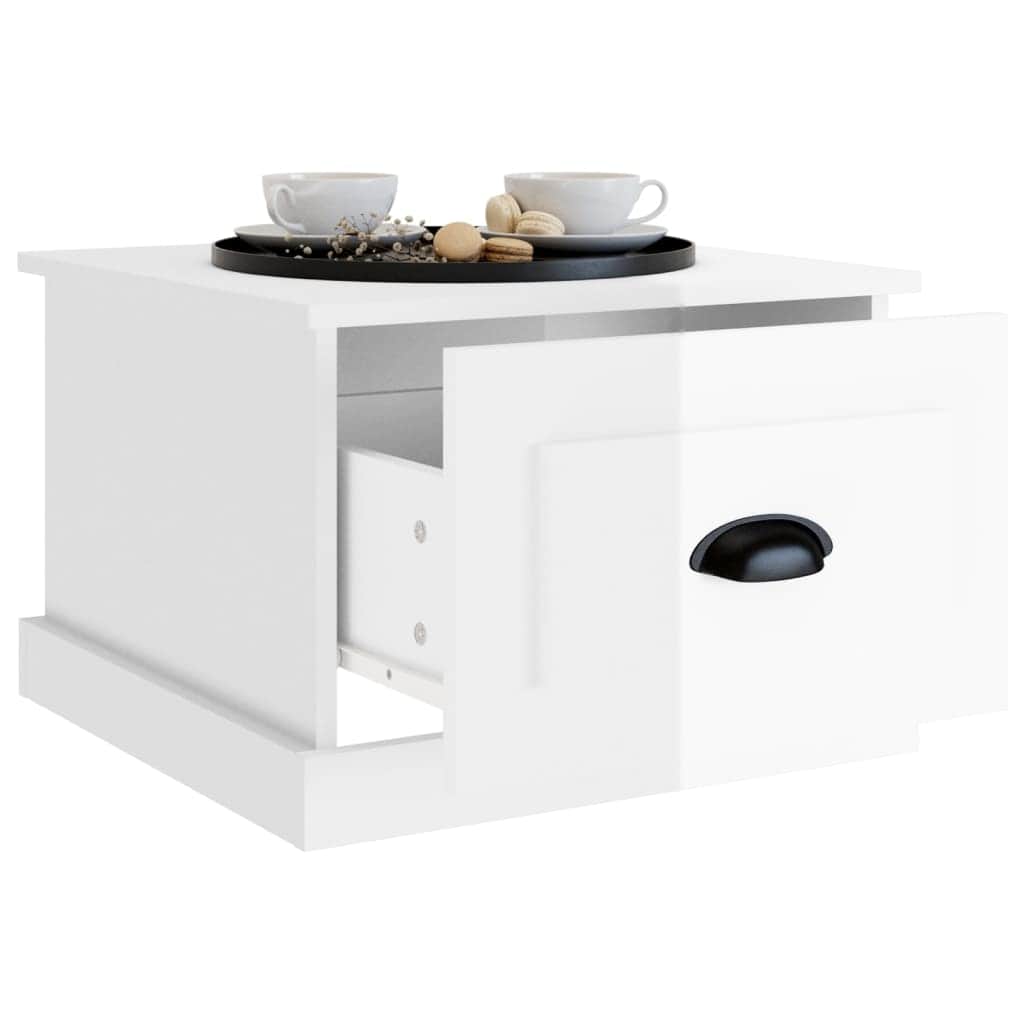 Sleek Simplicity: White Engineered Wood Coffee Table for Modern Living
