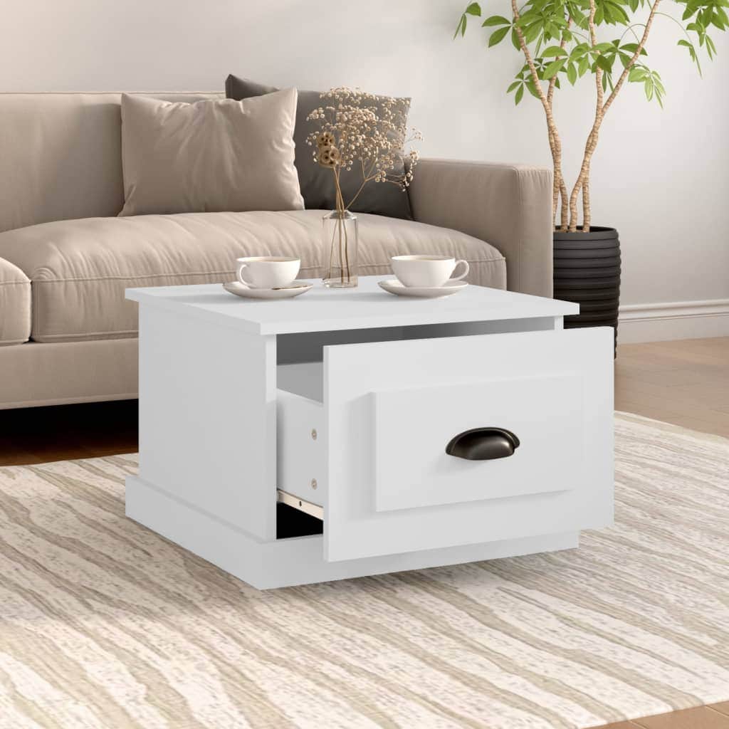 Sleek Simplicity: White Engineered Wood Coffee Table for Modern Living