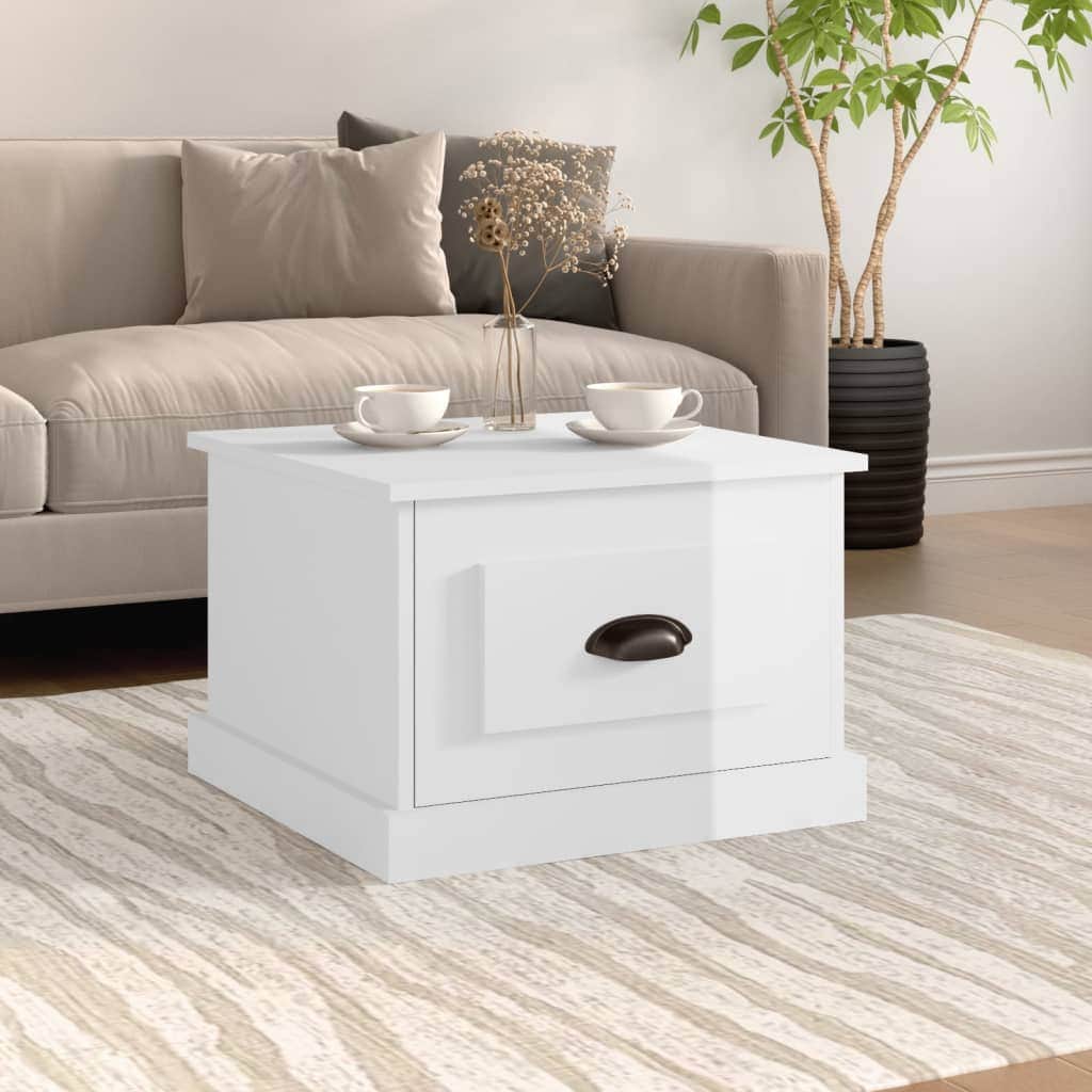 Sleek Simplicity: White Engineered Wood Coffee Table for Modern Living