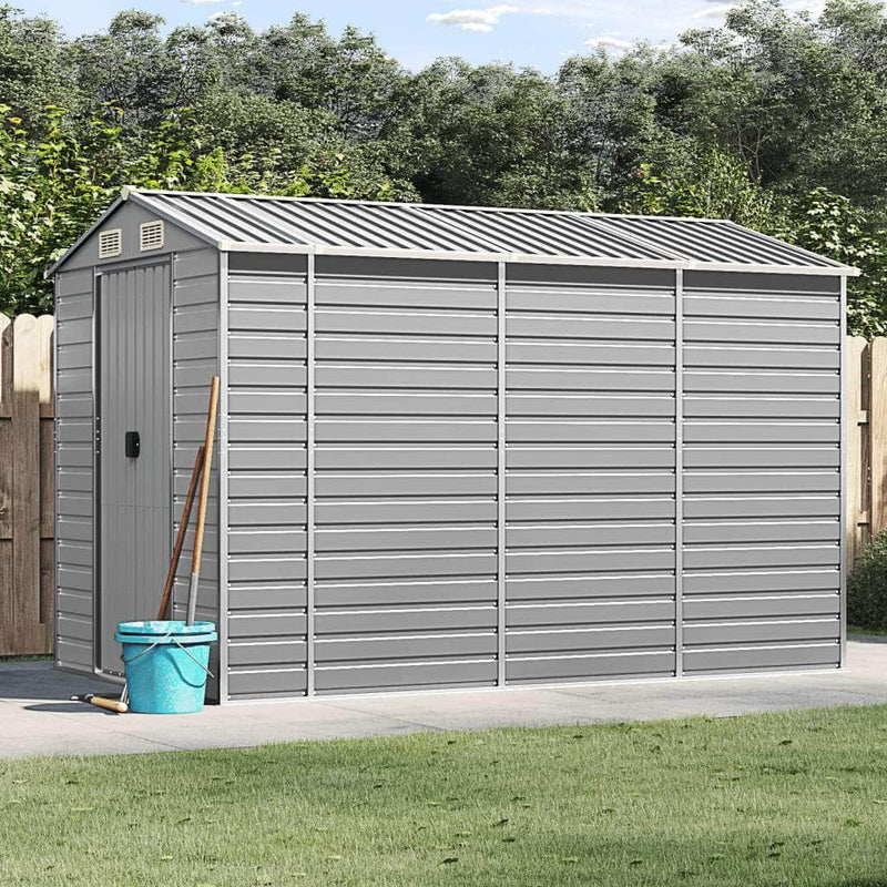 Sleek Tranquility Haven: Light Grey Galvanised Steel Garden Shed - Sheds - photo 19