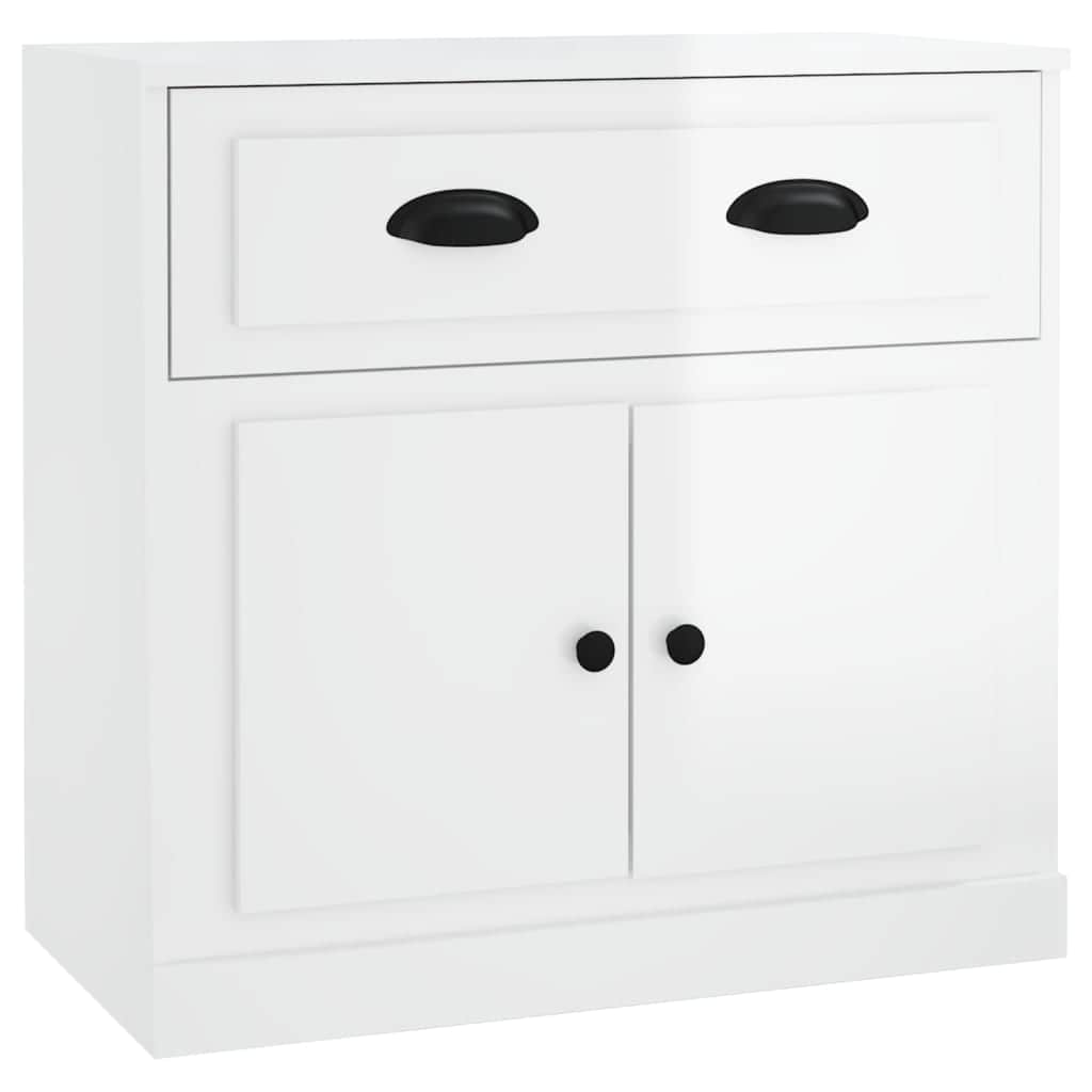 Sleek White Engineered Wood Sideboard