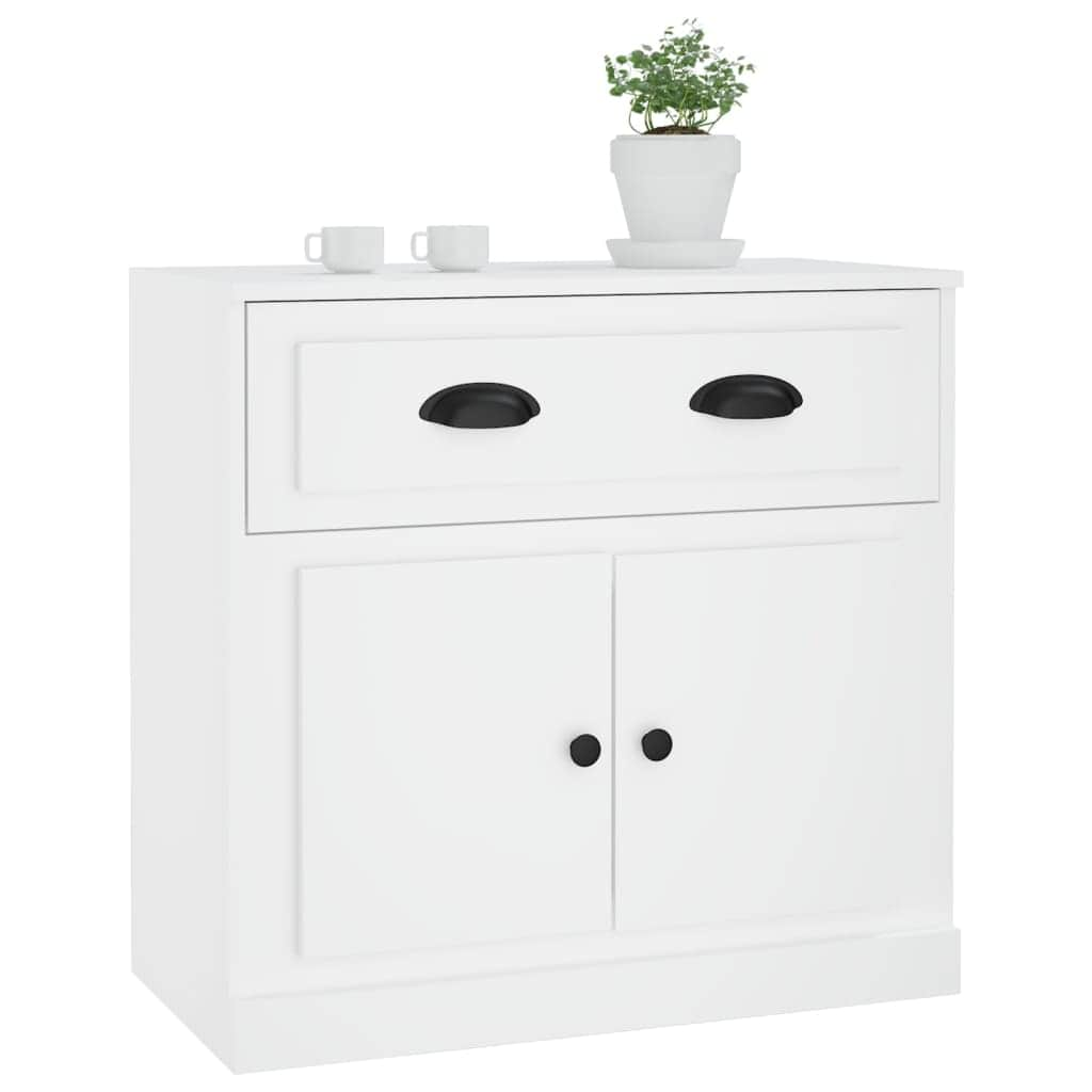 Sleek White Engineered Wood Sideboard