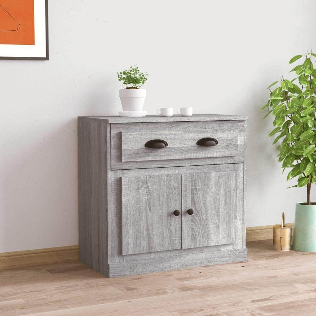 Sleek White Engineered Wood Sideboard