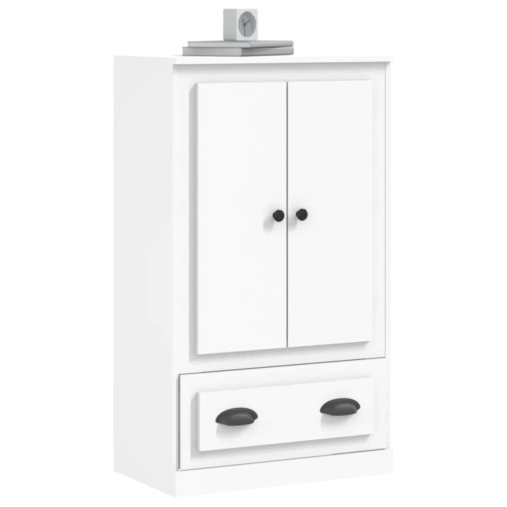 Sleek White Highboard in Engineered Wood