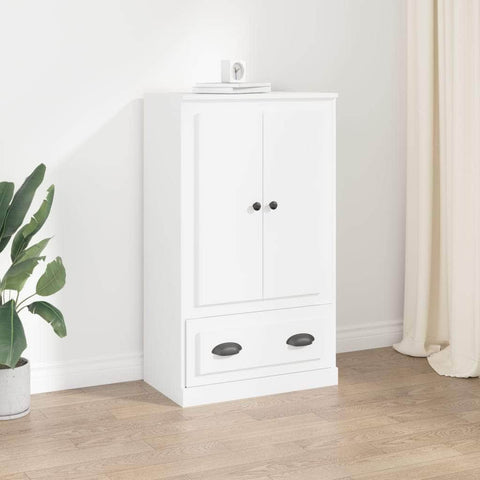 Sleek White Highboard in Engineered Wood