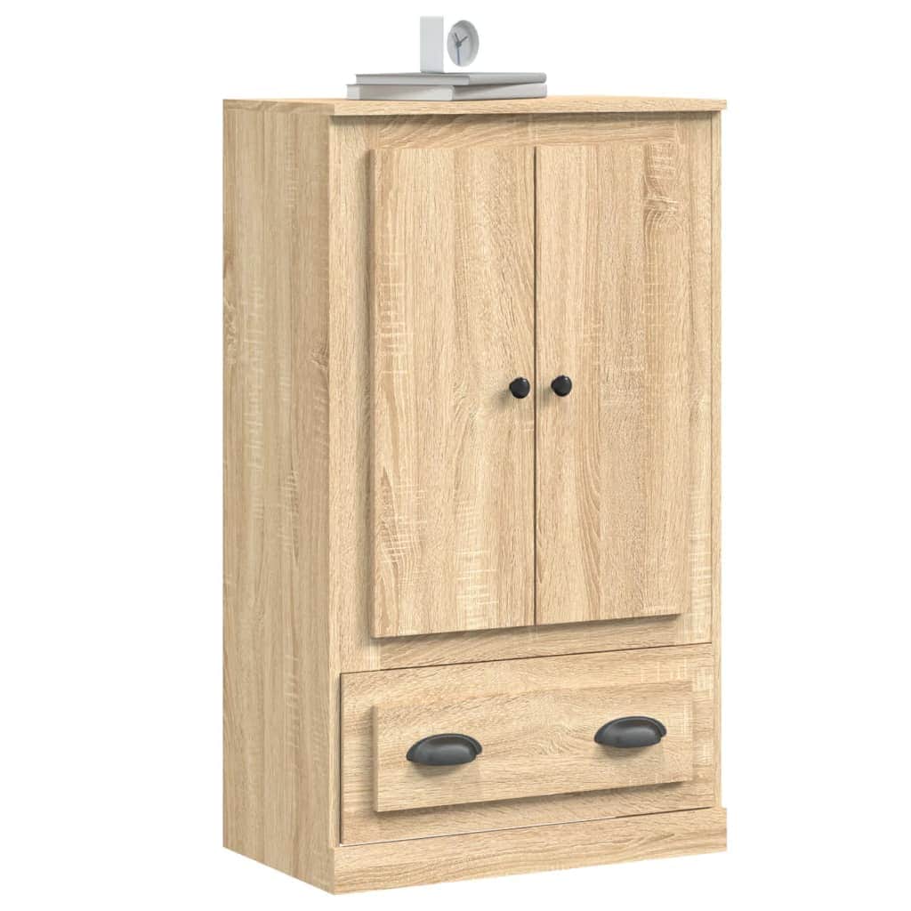 Sleek White Highboard in Engineered Wood