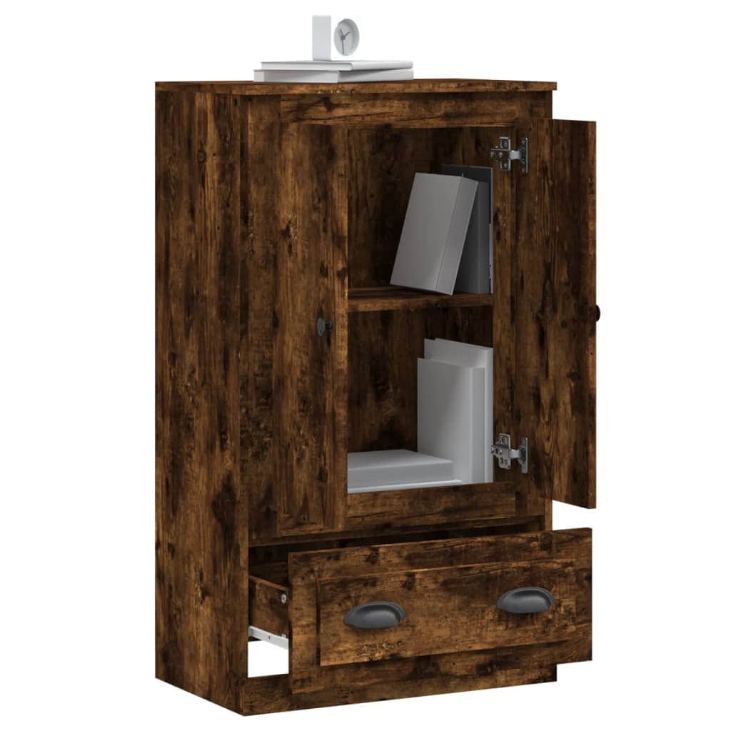 Sleek White Highboard in Engineered Wood