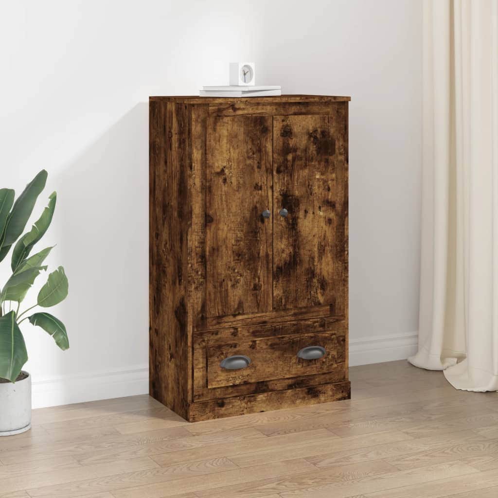 Sleek White Highboard in Engineered Wood