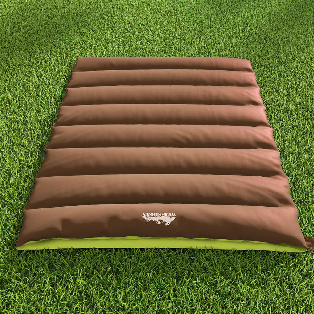 Brown colour - Sleeping Bag Double Bags Thermal Camping Hiking Tent Brown -5°C