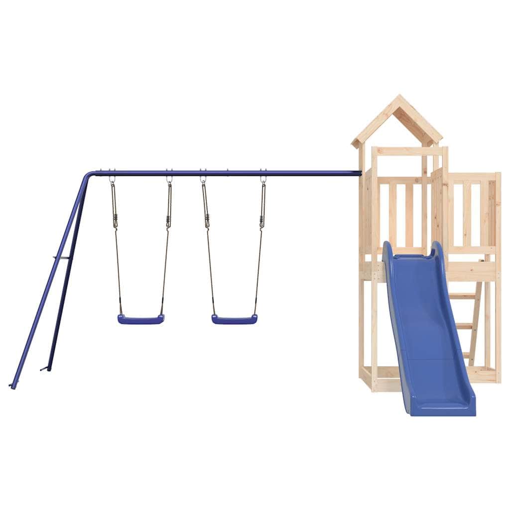 Slide 'n' Swing: Solid Pine Playhouse Adventure
