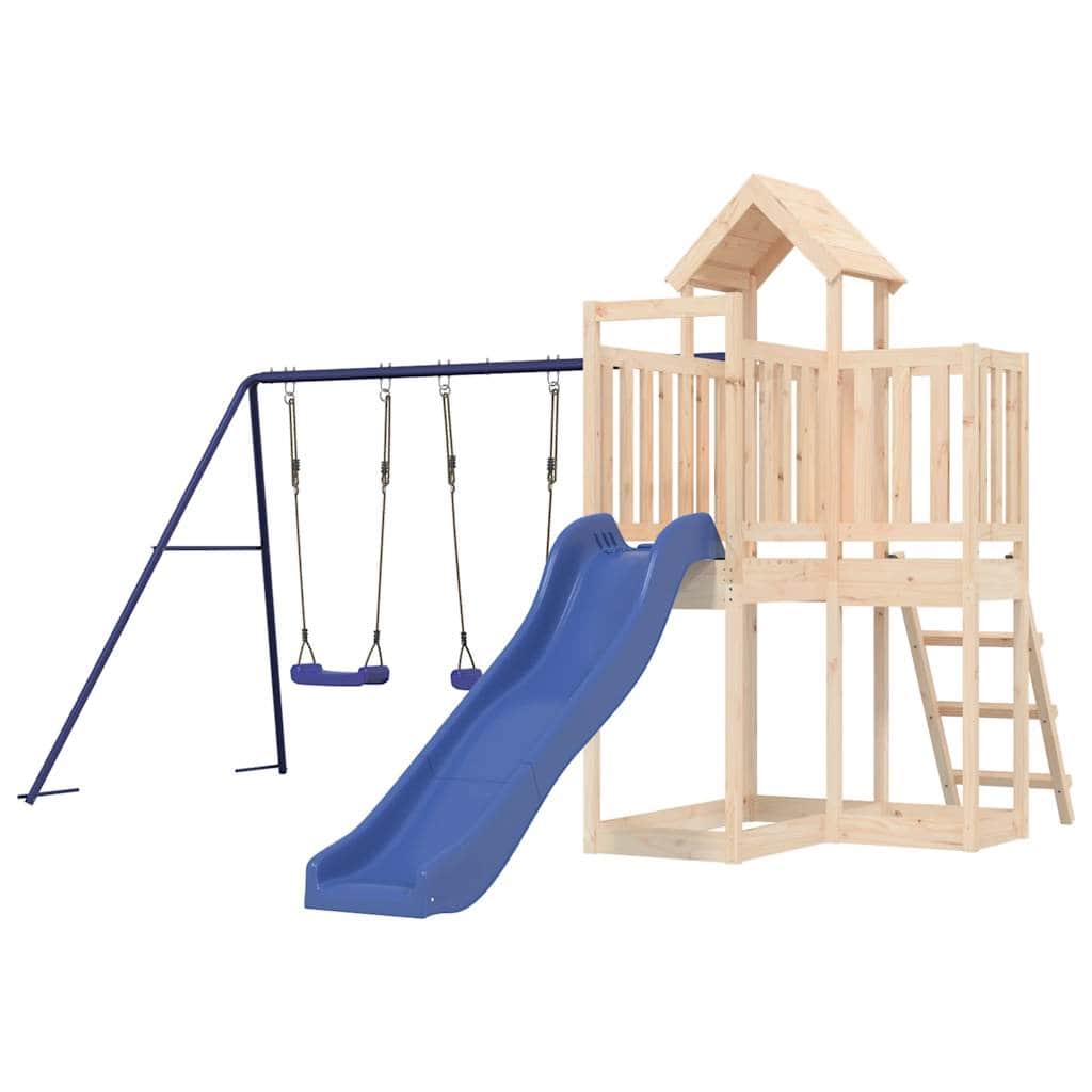 Slide 'n' Swing: Solid Pine Playhouse Adventure