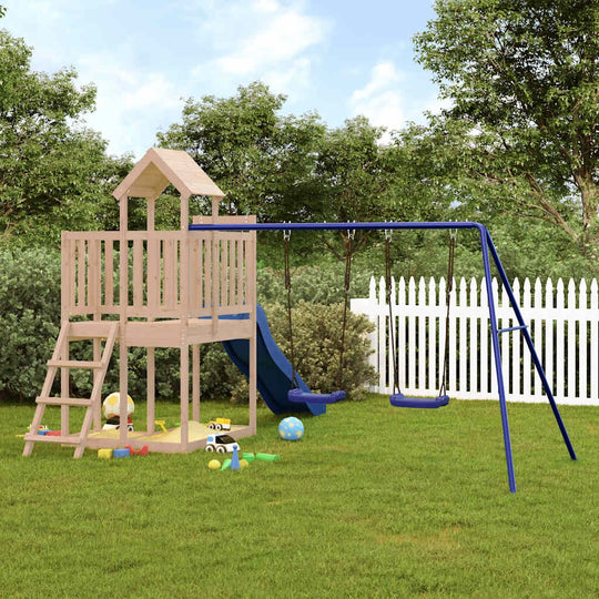 Slide 'n' Swing: Solid Pine Playhouse Adventure