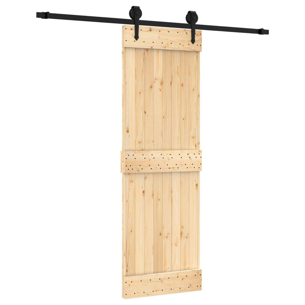 Sliding Door with Hardware Set Solid Wood  Pine