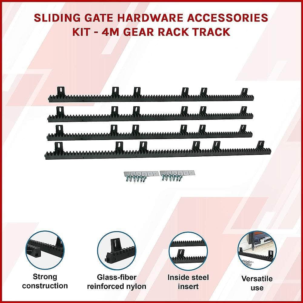 Sliding Gate Hardware Accessories Kit - 4M Gear Rack Track