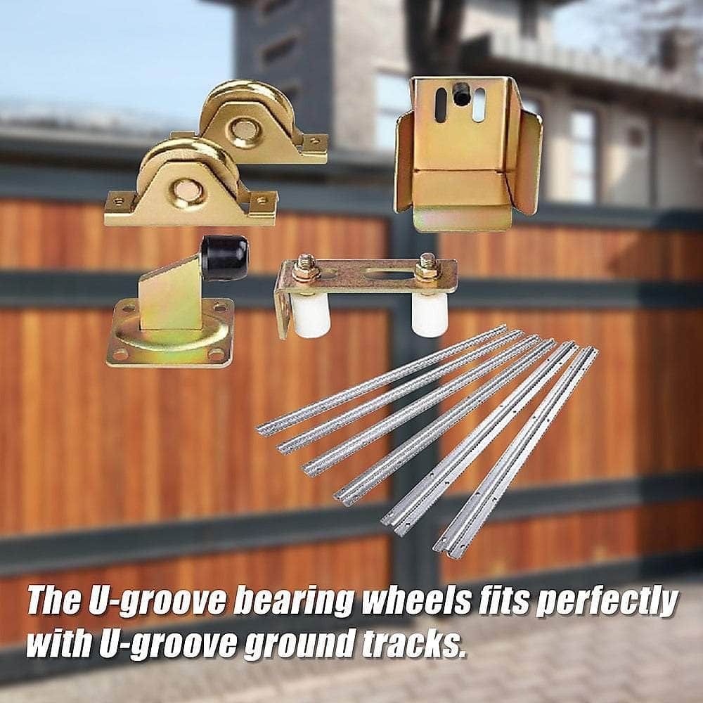 Sliding Gate Hardware Accessories Kit - 6M Track, Wheels
