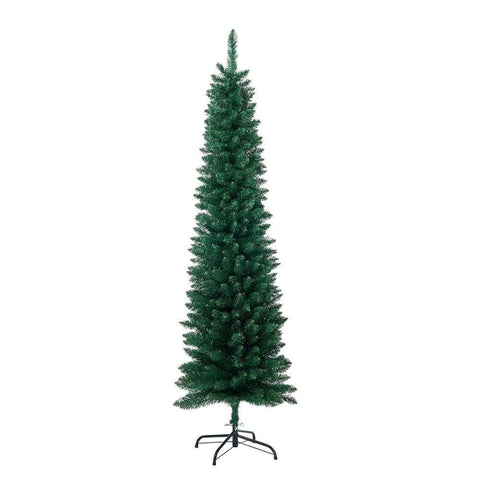 Slim Christmas Tree 1.8M 6FT Green Artificial Xmas Tree for Home Decor