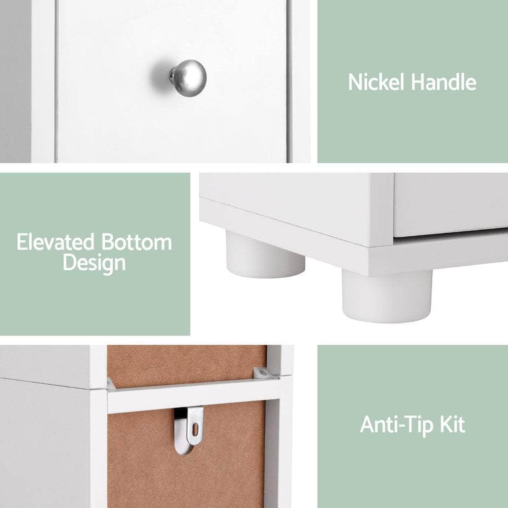 Slim Tall Bathroom Storage Cabinet - 180CM Linen Tower