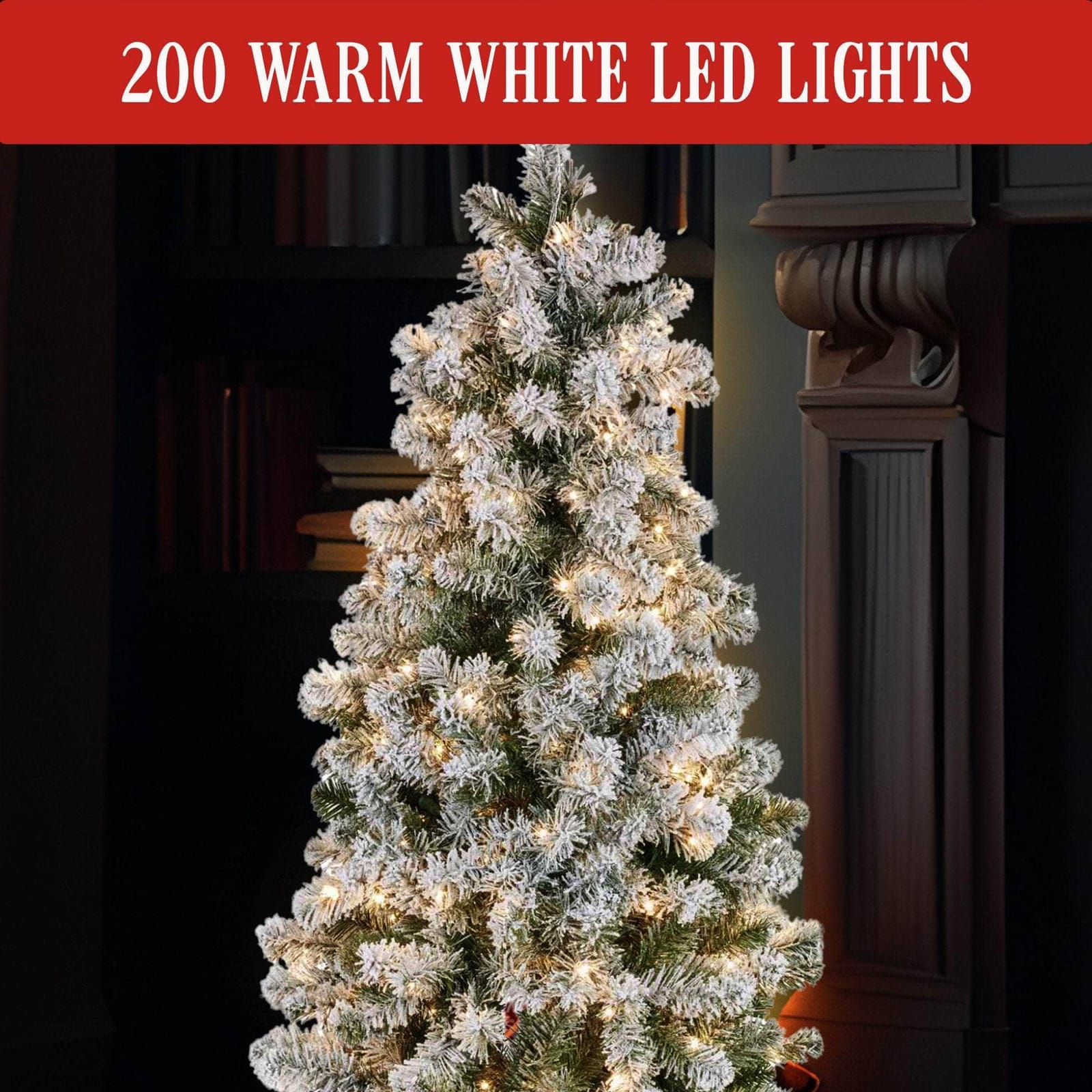 4.5ft - (137cm) Snowy Slimline Christmas Tree with Lights | dsd