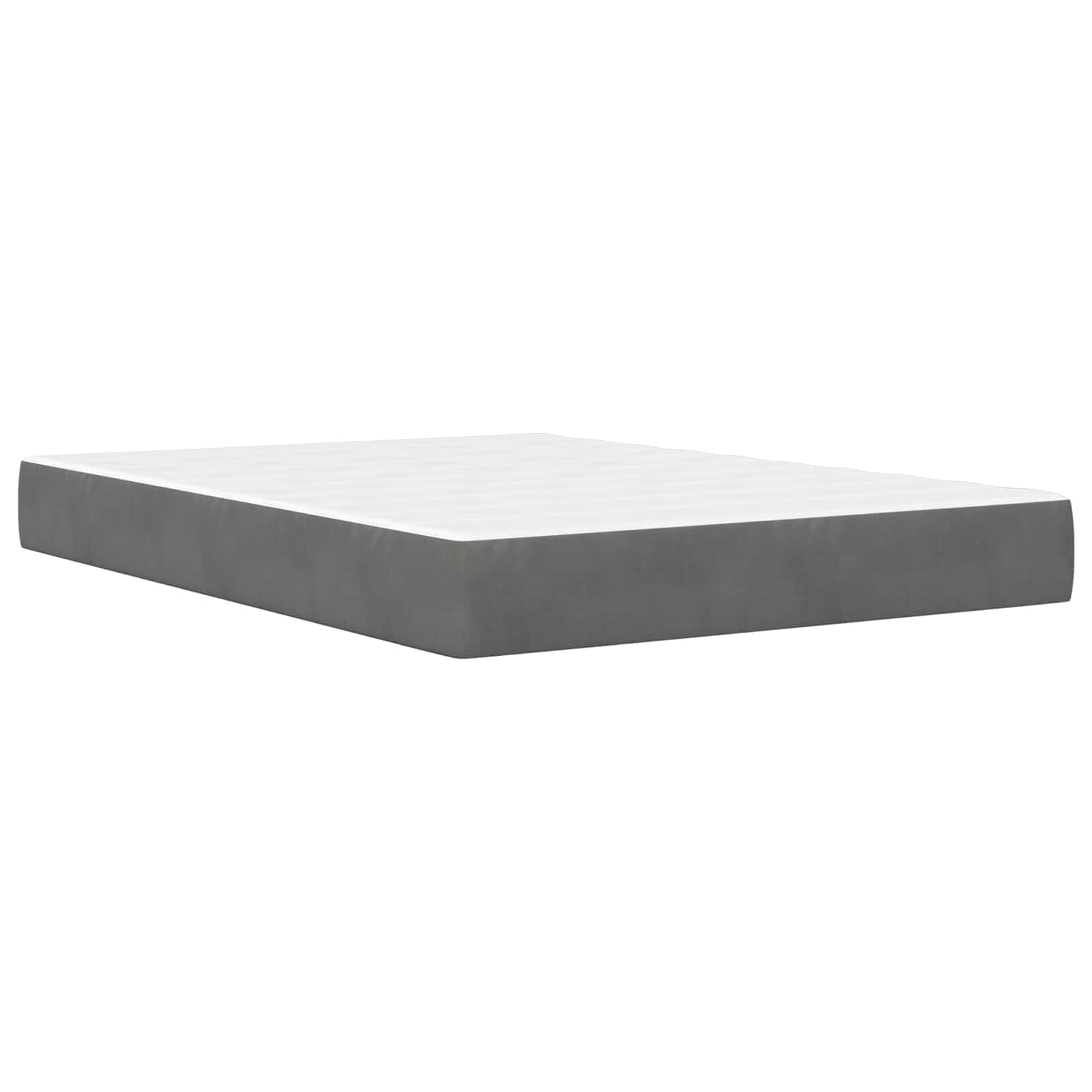 Small Double Dark Grey Bed Frame with Medium Firm Mattress Plywood Velvet