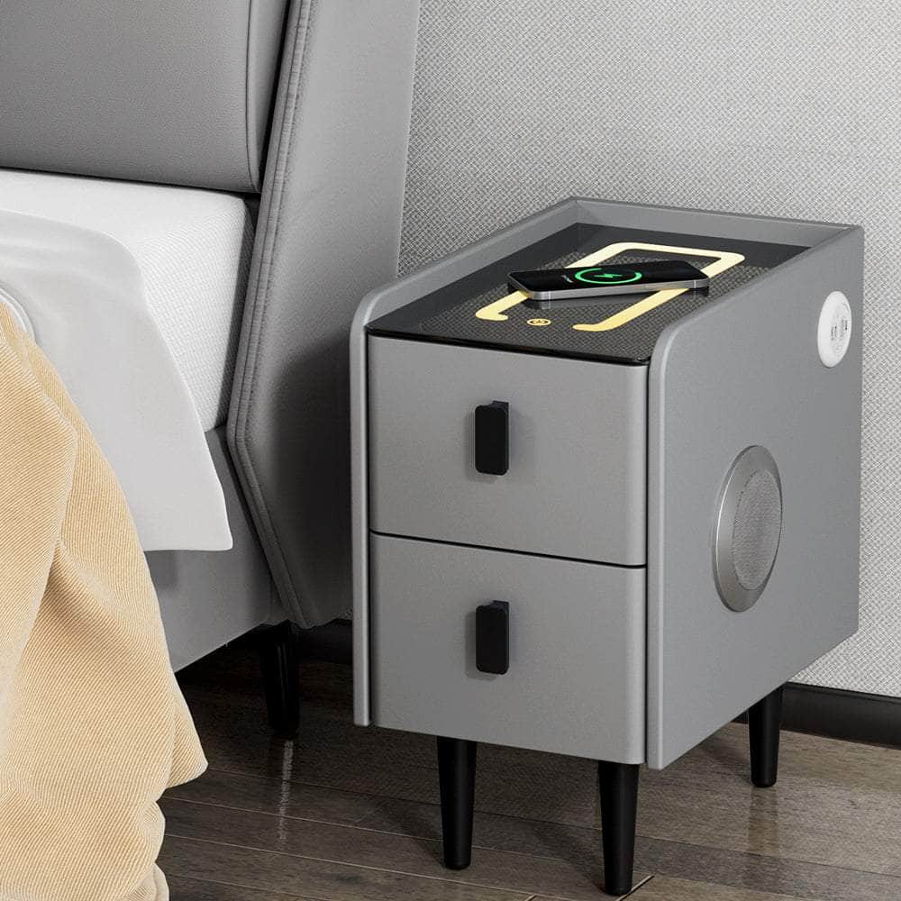 AIDA Grey LED Smart Bedside Table