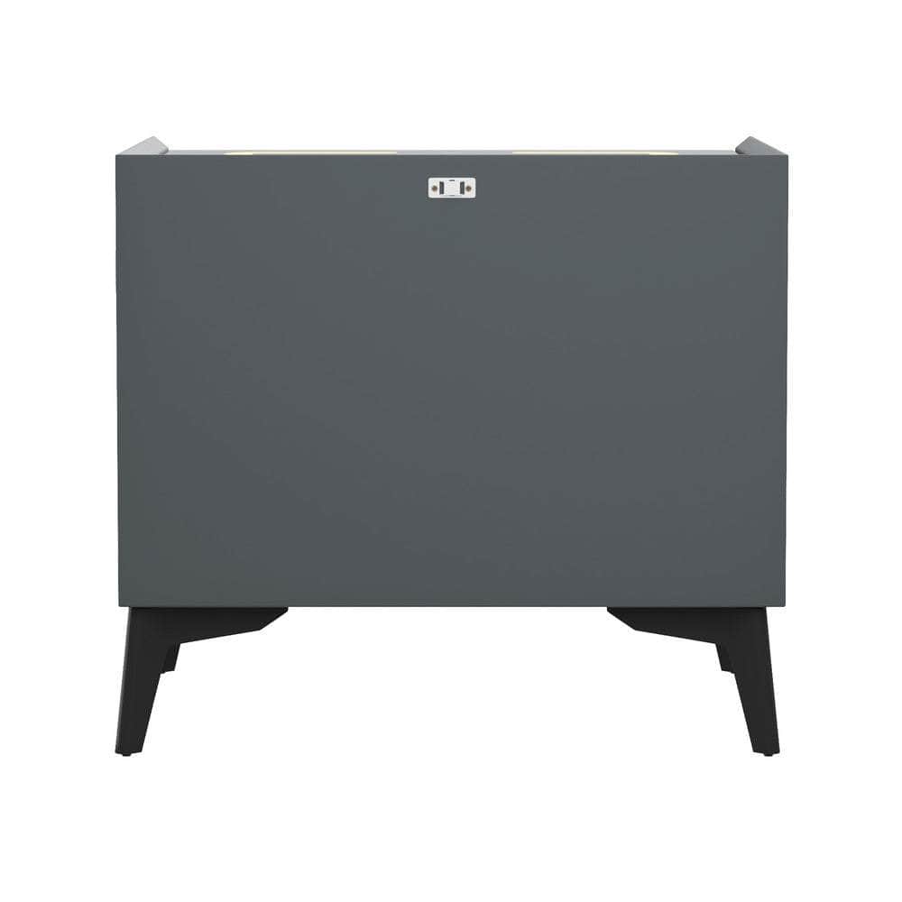 Smart Bedside Table Wireless Charging LED 2 Drawers