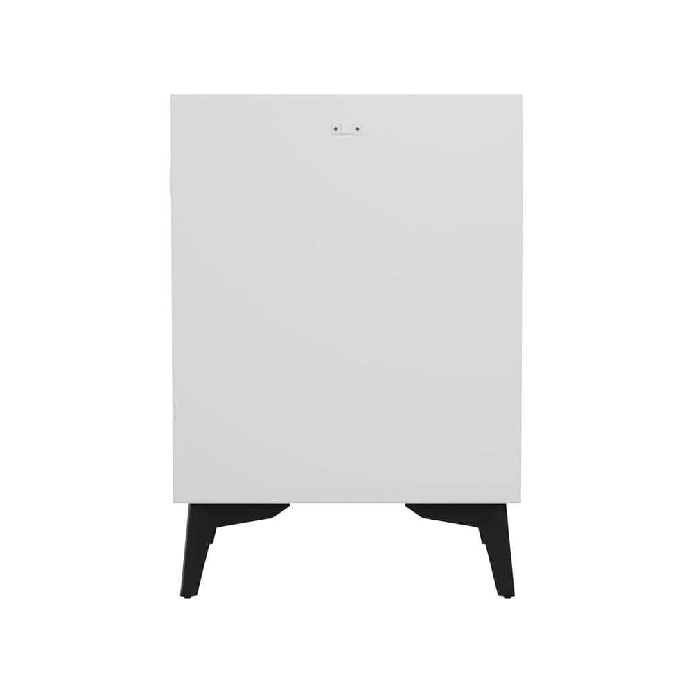 Smart Bedside Table Wireless Charging LED Lights 3 Drawers