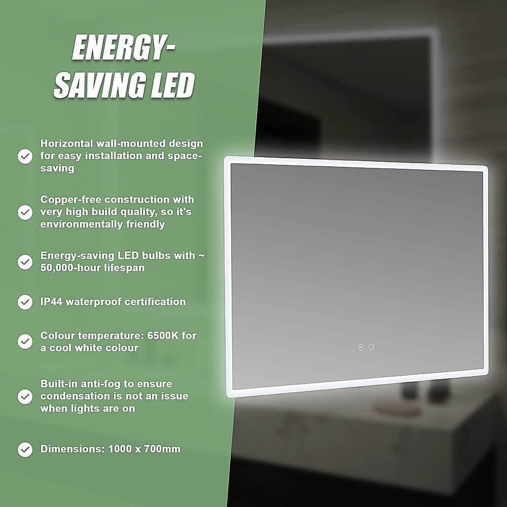 Smart Mirror Bathroom Vanity Led Lighted Wall Mirror 1000X700Mm