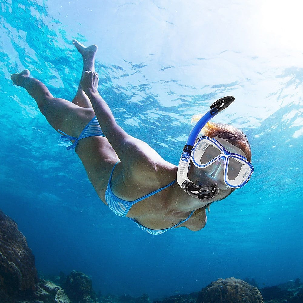 Snorkeling Swimming Diving Mask & Snorkel - Quality Tempered Glass