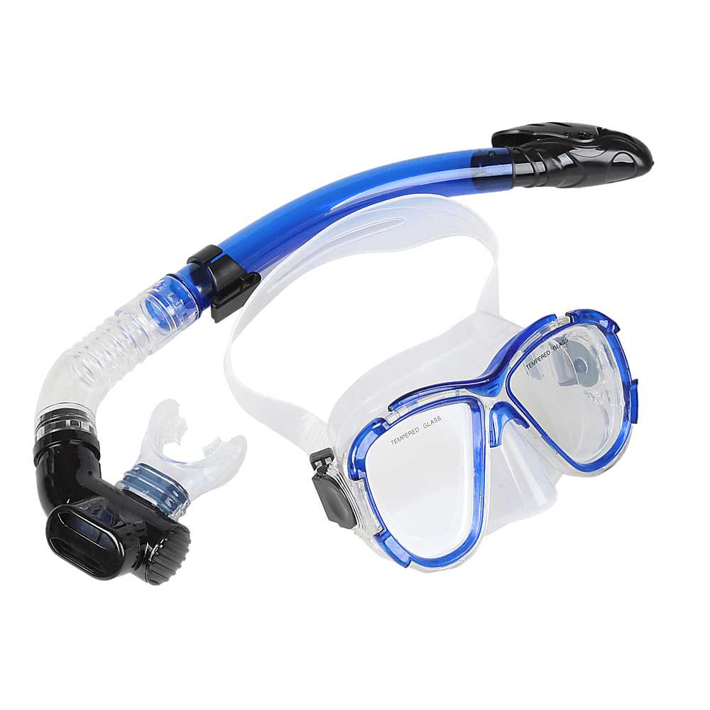 Snorkeling Swimming Diving Mask & Snorkel - Quality Tempered Glass