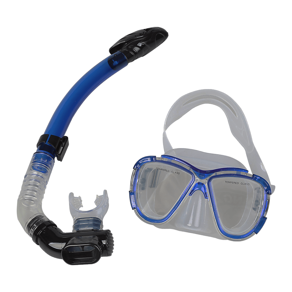 Snorkeling Swimming Diving Mask & Snorkel - Quality Tempered Glass
