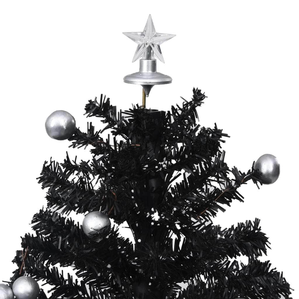 Snowing Christmas Tree with Umbrella Base Black