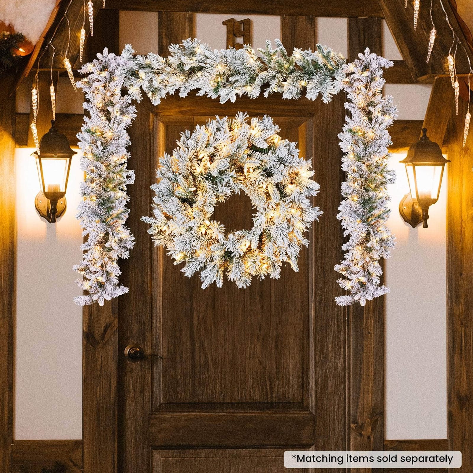 61Cm - Snowy Atica Pre-Lit Christmas Wreath - 61cm - photo 12