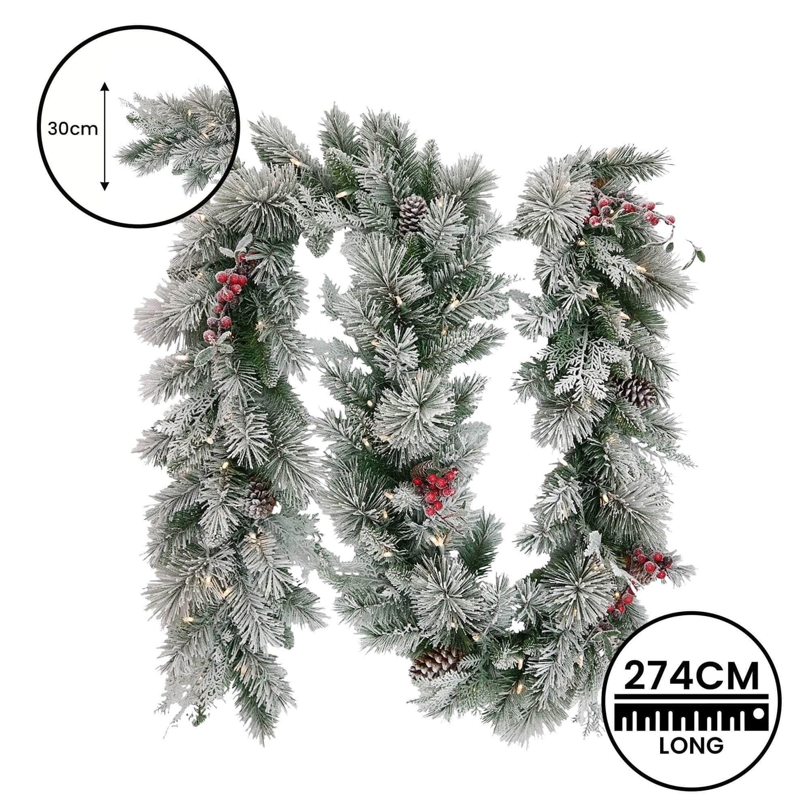 living other - National Tree Company Snowy Bedford Christmas Garland - 274cm - photo 11