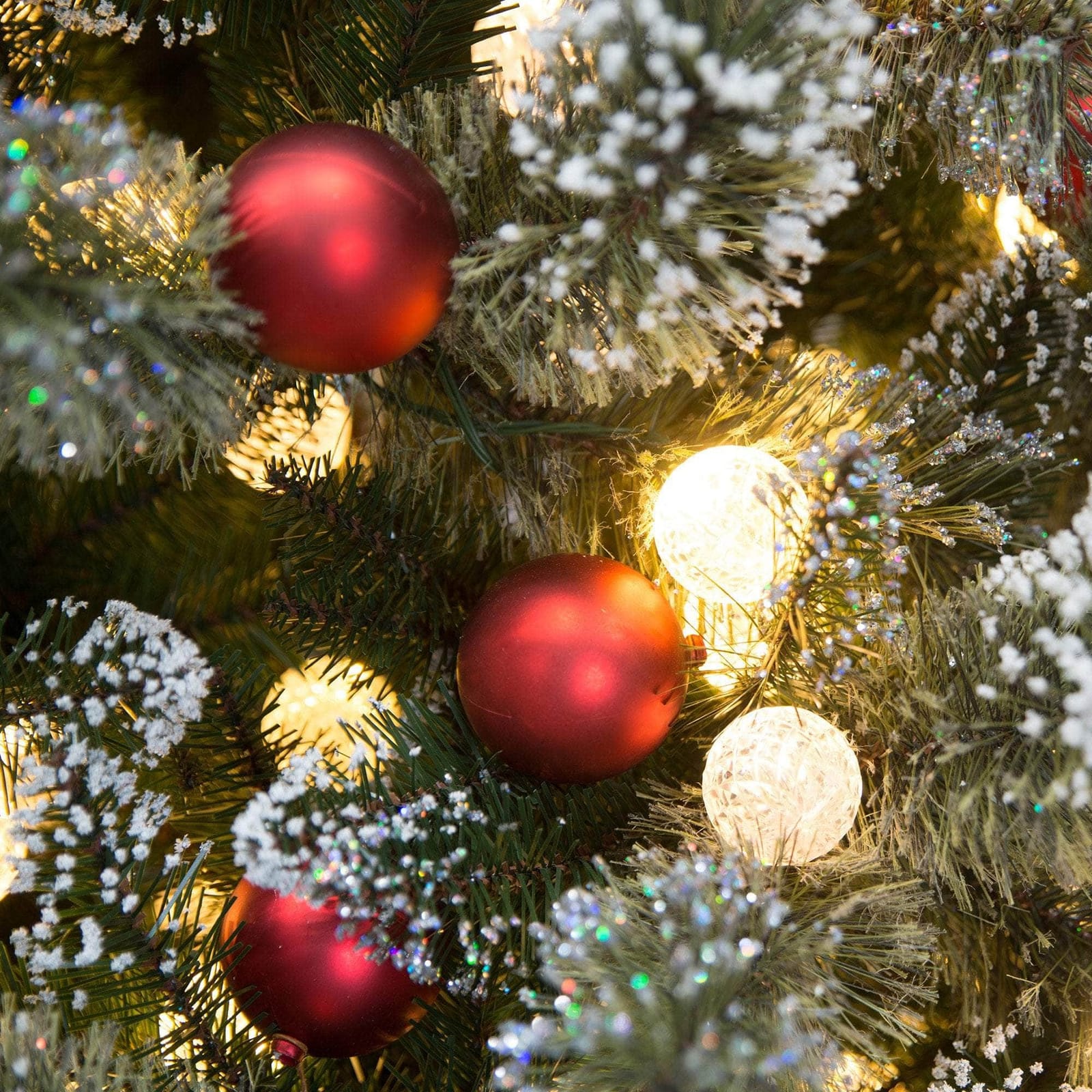 Snowy Bristle 2.3m Slim Multicolour Pre-Lit Christmas Tree with 917 Tips, dsd - photo 12
